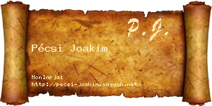 Pécsi Joakim névjegykártya